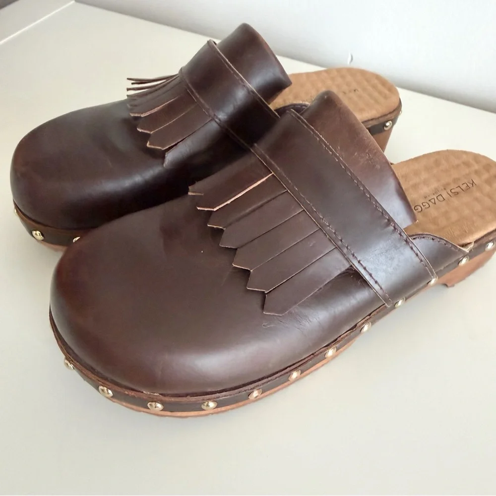 Kelsi Dagger Brown Studded Leather Clog - Picture 4 of 11
